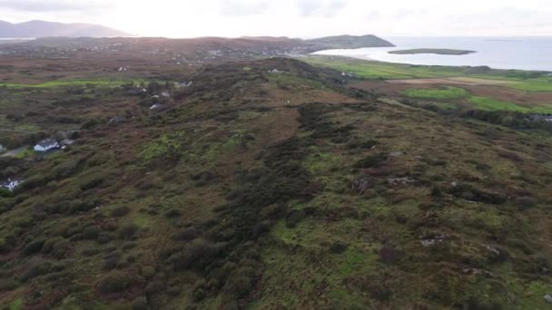 Vista Aérea Cashelgolan Castlegoland Condado Donegal Irlanda — Vídeo de stock