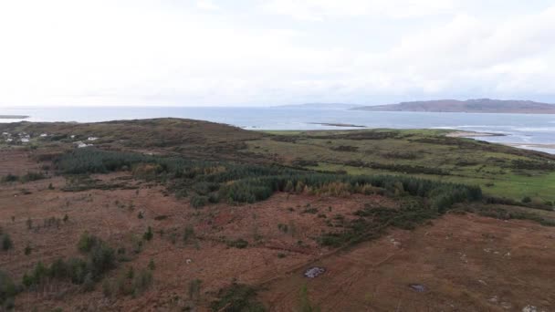 爱尔兰Castlegoland County Donegal Cashelgolan的空中景观 — 图库视频影像