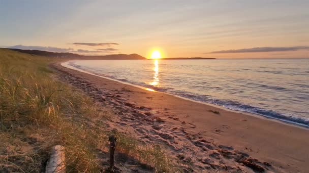 Hermosa Puesta Sol Playa Portnoo Narin Condado Donegal Irlanda — Vídeos de Stock