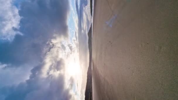 Нарин Мбаппе Красивый Большой Пляж Голубым Флагом Портну Графство Донегал — стоковое видео