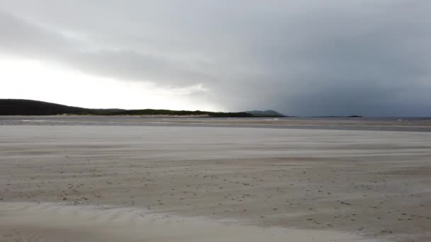 Písečná Bouře Pláži Dooey Lettermacaward Hrabství Donegal Irsko — Stock video