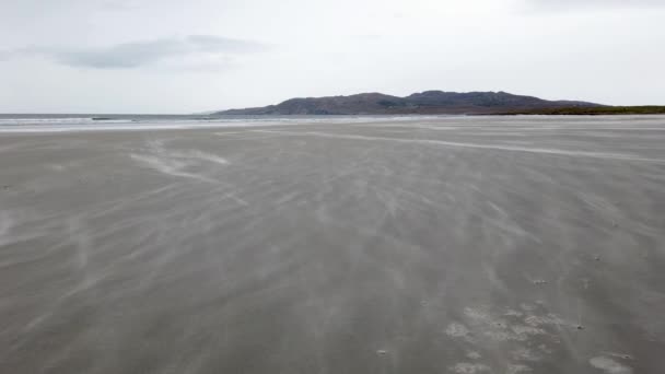Αμμοθύελλα Στην Παραλία Dooey Lettermacaward Στο County Donegal Ιρλανδία — Αρχείο Βίντεο