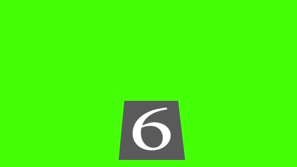 Πράσινη Οθόνη Animation Του Αριθμού Έξι Μετατρέπεται Εννέα — Αρχείο Βίντεο