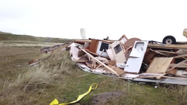 Caravan Wordt Weggeblazen Door Storm Isha Jocelyn Portnoo County Donegal — Stockvideo