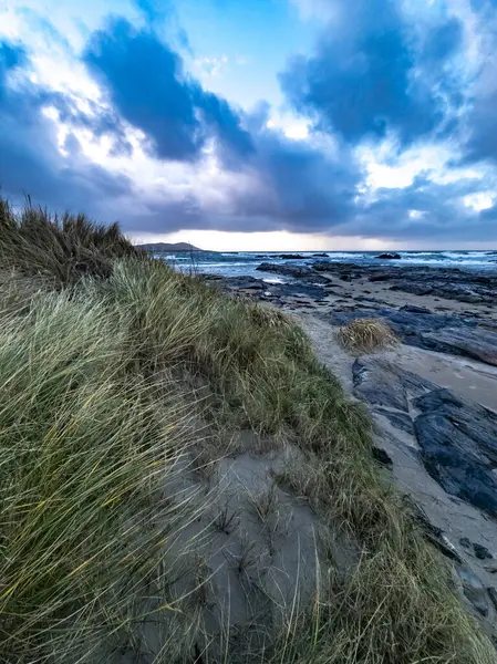 Nubes Dramáticas Carrickfad Por Portnoo Narin Strand Condado Donegal Irlanda — Foto de Stock