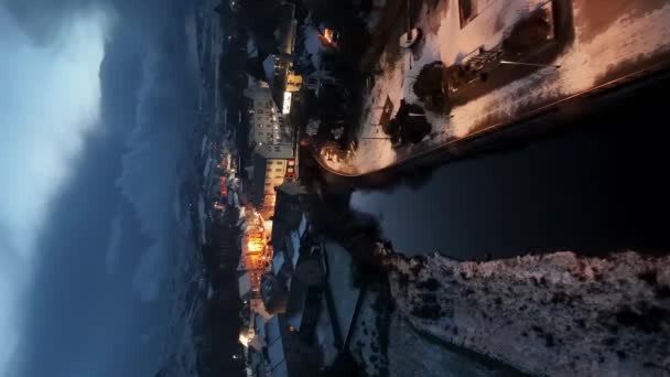 Αεροφωτογραφία Χιονιού Που Καλύπτεται Από Την Ardara Στην Κομητεία Donegal — Αρχείο Βίντεο