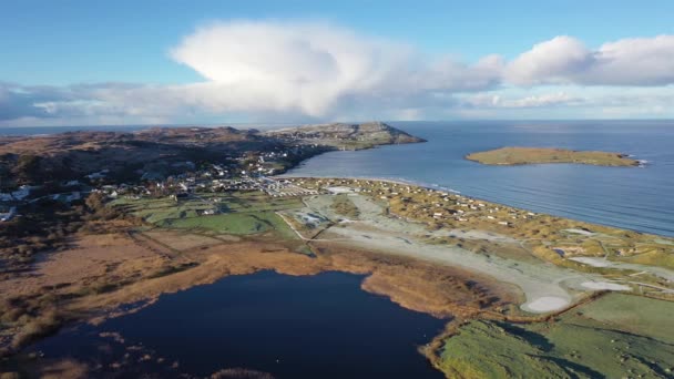 Luftaufnahme Des Clooneysees Winter Portnoo County Donegal Irland — Stockvideo