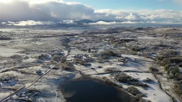 Aerial View Kilclooney Ardara Portnoo Winter County Donegal Ireland — Stock Video