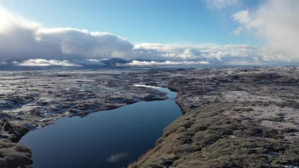 Luchtfoto Van Lough Fad Winter County Donegal Ierland — Stockvideo