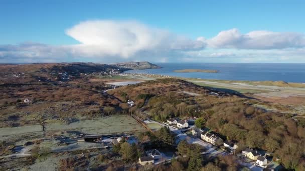 Luftaufnahme Des Clooneysees Winter Portnoo County Donegal Irland — Stockvideo