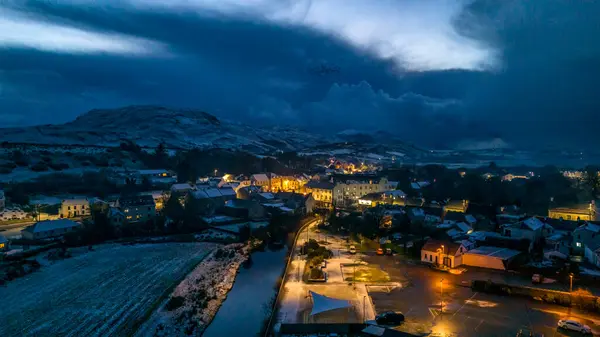 Aerial View Snow Covered Ardara County Donegal Ireland — Stock Photo, Image