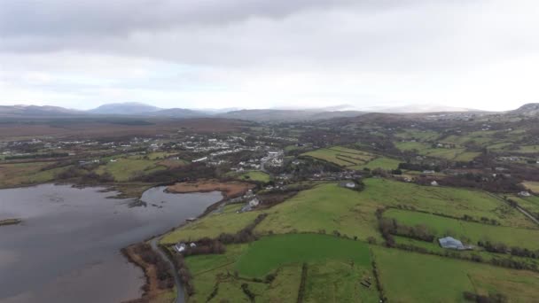 Widok Lotu Ptaka Ardara Hrabstwie Donegal Irlandia — Wideo stockowe