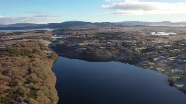 Letecký Pohled Lough Fad Zimě County Donegal Irská Republika — Stock video