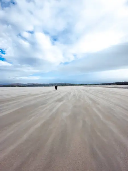 Sand storm at Dooey beach by Lettermacaward in County Donegal - Ireland.