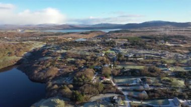 Kışın Lough modasının hava manzarası, Donegal İlçesi, İrlanda Cumhuriyeti.