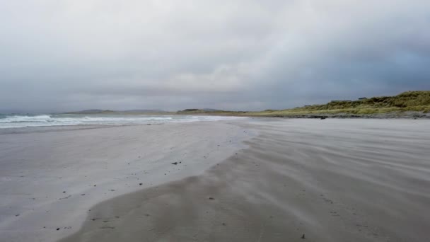 Tempête Sable Narin Strand Comté Donegal Irlande — Video
