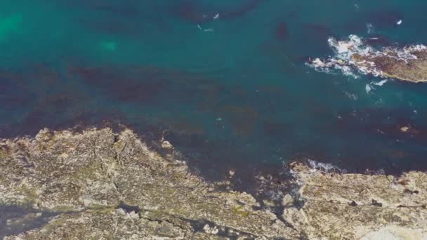 Вид Воздуха Риф Carrickfad Пляже Нарин Округа Портну Донегал Ирландия — стоковое видео