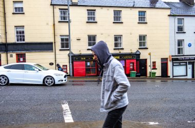 ENNISKILLEN, ULSTER, Kuzey IRELAND - Mart 03: 19 Şehir Brexit 'ten birkaç gün önce meşgul.