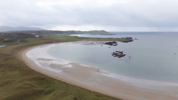 Veduta Aerea Cashelgolan Castlegoland Spiaggia Portnoo County Donegal Irlanda — Video Stock