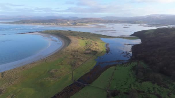 Vedere Aeriană Cashelgolanului Castlegoland Plajă Port Lag County Donegal Irlanda — Videoclip de stoc