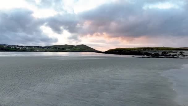 Donegal Rlanda Daki Portnoo Narin Plajında Güzel Bir Gün Batımı — Stok video