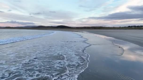 Krásný Západ Slunce Pláži Portnoo Narin Hrabství Donegal Irsko — Stock video