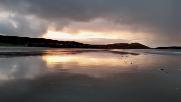 Прекрасний Захід Сонця Пляжі Порт Наріна Графстві Донегал Ірландія — стокове відео