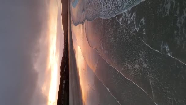 Закат Пляже Портну Нарин Графстве Донегал Ирландия — стоковое видео