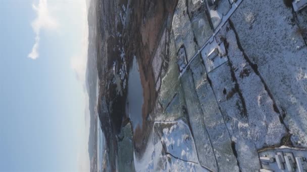 Aerial View Clooney Lake Winter Portnoo County Donegal Ireland — Stock Video