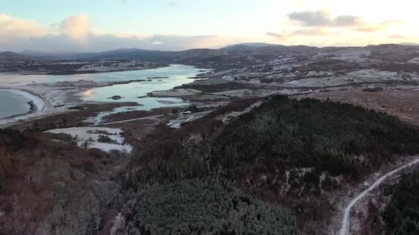 Snow Covered Gweebarra Bay Area Doochary Lettermacaward Donegal Ireland — Stock video