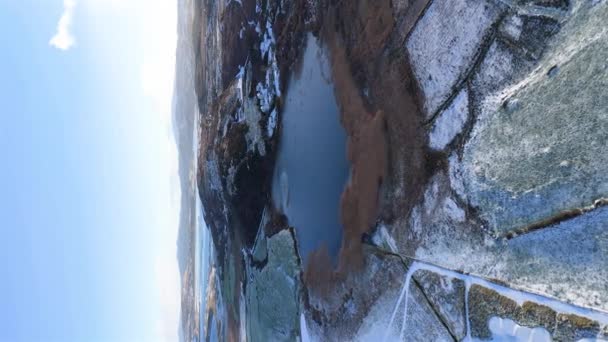 Aerial View Clooney Lake Winter Portnoo County Donegal Ireland — Stock Video