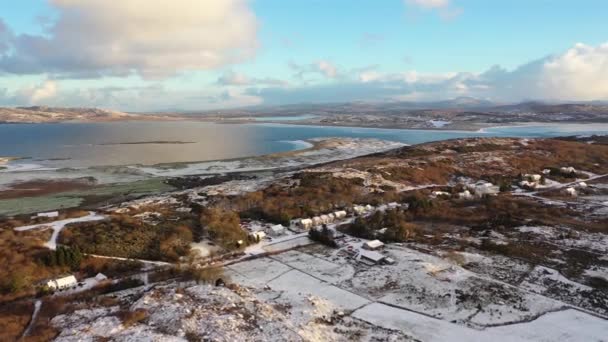 Вид Повітря Сніг Під Покриттям Клуні Графстві Донегал Ірландія — стокове відео