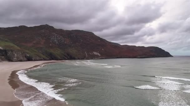 Vista Aérea Playa Maghera Por Ardara Condado Donegal Irlanda — Vídeos de Stock