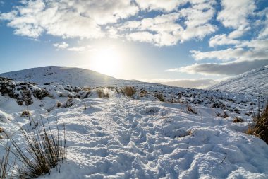Glenveagh National Park covered in snow, County Donegal - Ireland. clipart