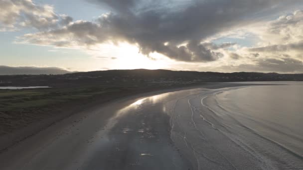 Vedere Aeriană Frumoaselor Dune Narin Strand Frumoasă Plajă Mare Din — Videoclip de stoc
