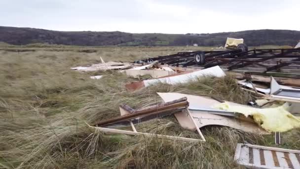 Portnoo County Donegal January 2024 Local Action Group Protesting Blocking — Stock Video