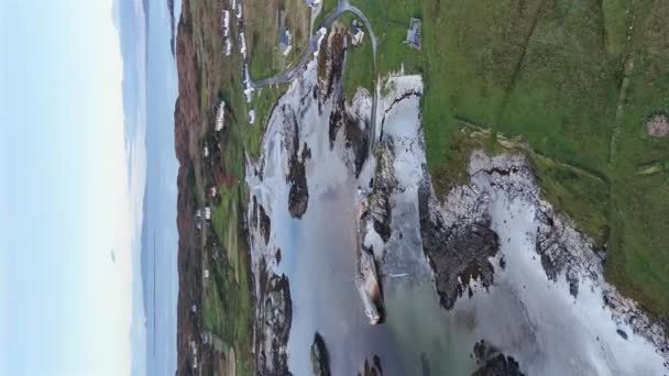 Берегова Лінія Россбезі Графство Донегал Взимку Ірландія — стокове відео
