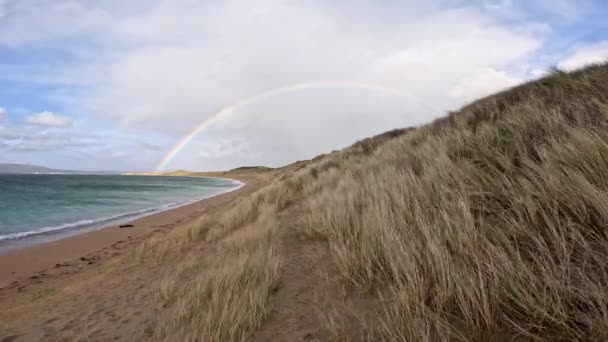 Beautiful Rainbow Portnoo Narin Beach County Donegal Ireland — Stock Video