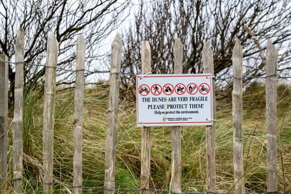 Murvagh County Donegal Ireland January 2022 Sign Explaining Dunes Very stockbilde