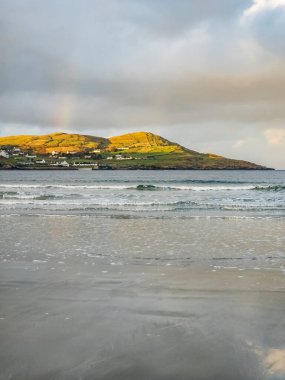 Beautiful rainbow at Portnoo Narin beach in County Donegal - Ireland clipart