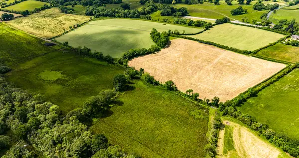 stock image Typical green fields close to the River Erne at Rosscor Bridge in Enniskillen, Northern Ireland.