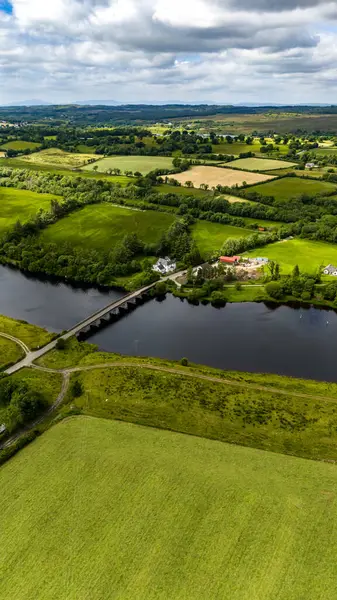 Stock image Aerial view of Rosscor Bridge in Enniskillen, Northern Ireland.