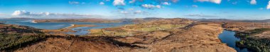 Portnoo 'nun İrlanda Donegal' deki Ballyiriston hava manzarası.