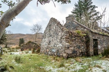 Dunlewey, Donegal, İrlanda 'nın kayıp Glenthornan köyü..