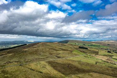 Aerial view of the Koram hill close to the Strabane transmitting station in Northern Ireland. clipart