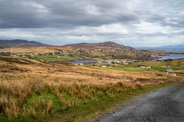 Slieve League pilgrim path by Teelin in County Donegal, Ireland. clipart