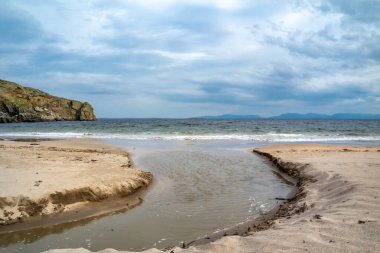 Muckross Head 'deki güzel sahil, Donegal ilçesi, İrlanda