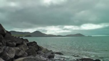 Waterville 'in güzel sahili, Iveragh Yarımadası' nda, Kerry County, İrlanda Cumhuriyeti