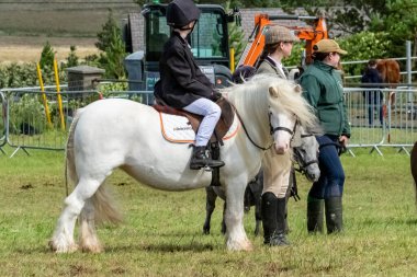 MEENACES, COUNTY DONEGAL, IRELAND - AĞUSTOS 04 2025: Her yaştan sürücü Meencross Tarım Fuarı 'ndan keyif alıyor.