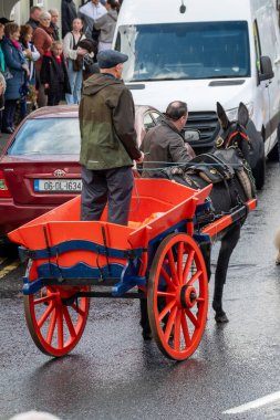 GLENTIES, COUNTY DONEGAL, IRELAND - 13 Eylül 2025: Anacaddedeki Hasat Fuarı 'nda eğlenen katılımcılar.
